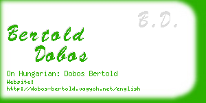 bertold dobos business card